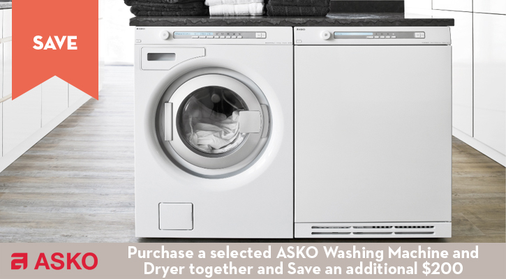 Purchase a selected ASKO Laundry Package and Save $200