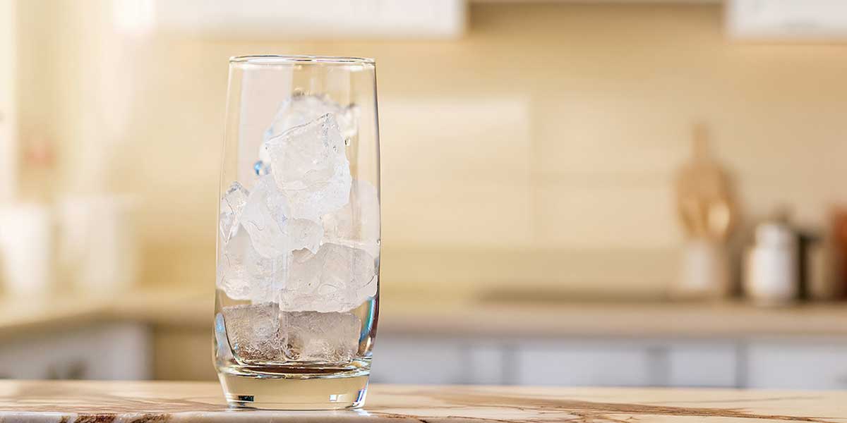 Glass of ice and water