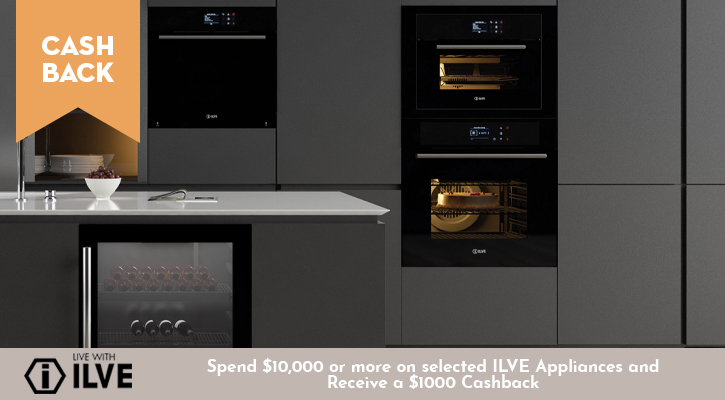 Spend $10,000 or more on selected ILVE Appliances and Receive $1,000 Cashback