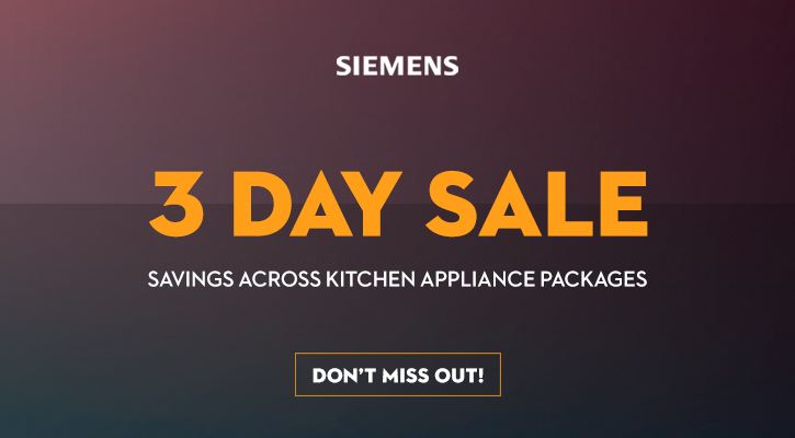 Purchase a Siemens Kitchen Package and receive up to $900 Cashback