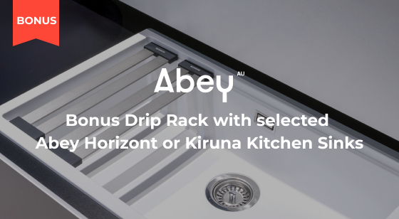 Purchase a selected Abey Horizont or Kiruna Kitchen Sink to redeem a Bonus Drip Rack