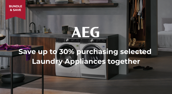 Purchase selected AEG Laundry together and Save 30% or 15% individually