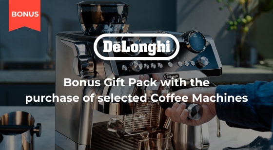 Purchase selected DeLonghi Coffee Machines and receive a Bonus Father's Day Gift Pack!
