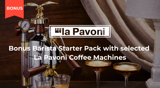 Purchase selected La Pavoni Coffee Machine and receive Bonus Barista Starter Kit