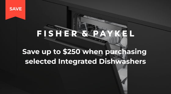 Purchase selected Fisher & Paykel Integrated Dishwashers and Save up to $250