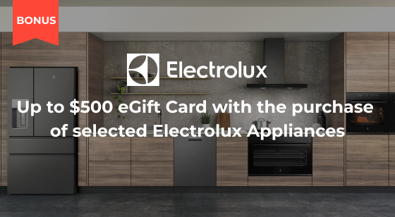 Purchase eligible Electrolux Appliances to receive up to $500 eGift Card