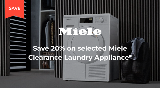 Purchase selected Miele Runout Laundry Appliance and Save 20%