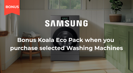 Purchase selected Samsung Laundry Appliances and recieve Bonus Laundry Pack