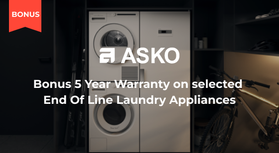 5 Year Warranty on ASKO End of Line Laundry Appliances