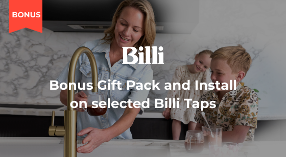 Purchase selected Billi Taps and receive a Bonus Hydration Hamper & Free Installation