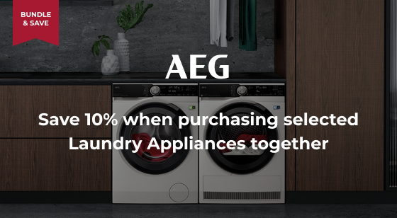 Purchase a selected AEG Washing Machine and Dryer together and Save 10%