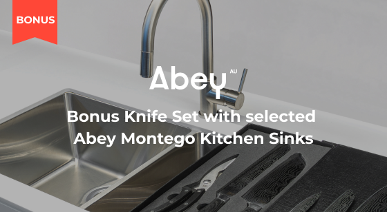 Purchase a selected Abey Montego Kitchen Sink to redeem a Bonus Knife Set