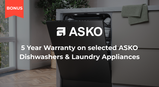 5 Year Warranty on selected ASKO Dishwashers & Laundry Appliances