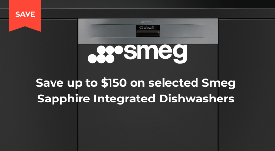 Purchase selected Smeg Sapphire Integrated Dishwashers and Save up to $150