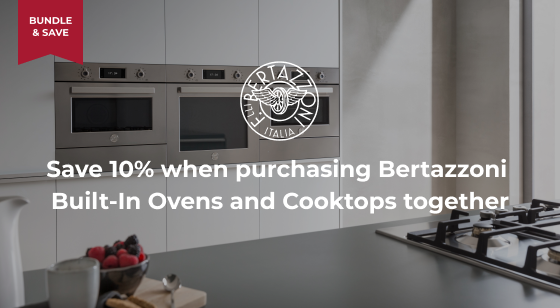 Purcahse a selected Bertazzoni Built-In Oven and Cooktop and Save 10%