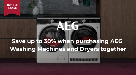 Purchase selected AEG Laundry Appliances together to Save up to 30%
