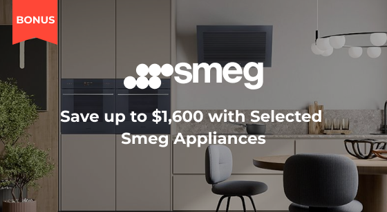 Purchase selected Smeg Kitchen Appliances or Wine Cabinets and Save up to $1,600