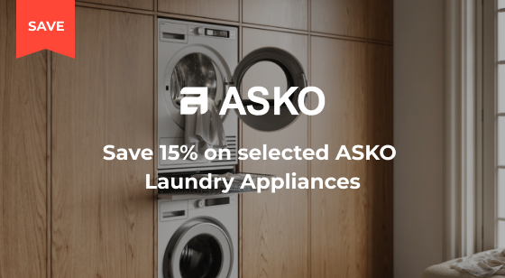 Purchase selected ASKO Laundry Appliances and Save 15%