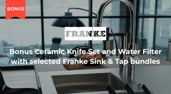 Bonus Knife set and Filter with Qualifying Purchase of a Franke Sink and Tap together