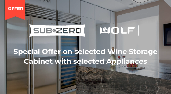 Purchase a selected Sub-Zero/WOLF Appliance for a Special Price on a selected Wine Cabinet