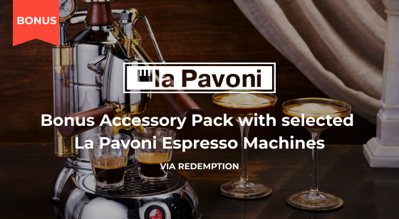 Purchase selected La Pavoni Coffee Machine and receive Bonus Barista Gift Pack