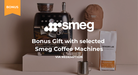 Purchase a selected Smeg Coffee Machine and claim a Bonus Gift