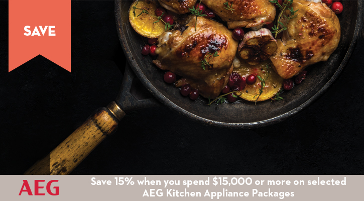 Purchase selected AEG Kitchen Packages and Save 15%
