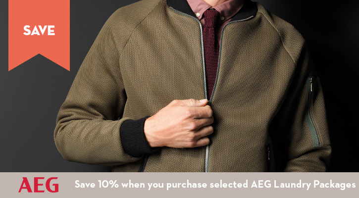 Purchase selected AEG Laundry Packages and Save 10%