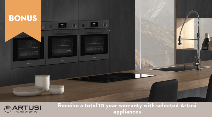 Purchase selected Artusi appliances and receive a Bonus Extended Warranty