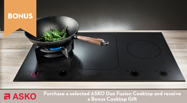 Purchase a selected ASKO Duo Fusion Cooktop and receive a Bonus Gift