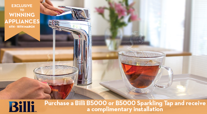 Purchase a selected Billi Tap and receive a complimentary installation