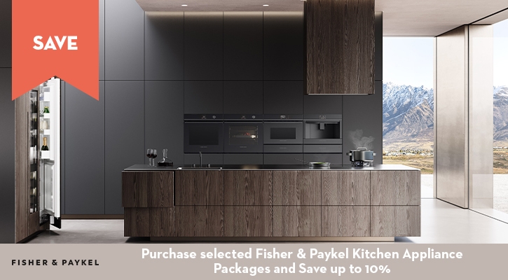 Purchase selected Fisher & Paykel Kitchen Appliance Packages and Save 7.5%