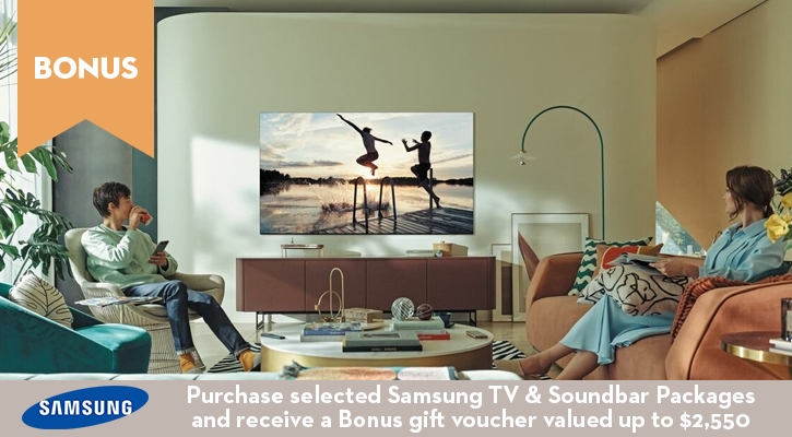 Bonus Winnings Gift Voucher with selected Samsung TV & Soundbar Packages