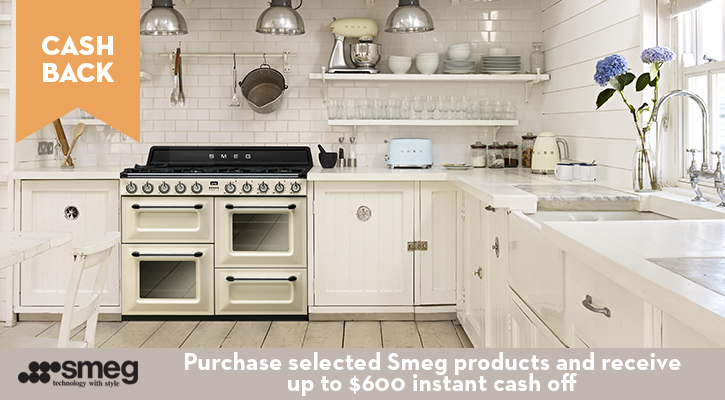 Receive $200 instant cash off with selected Smeg products
