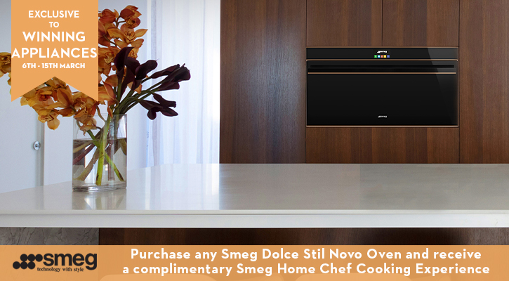 Purchase a selected Smeg Oven and receive a Complimentary Home Chef Cooking Experience