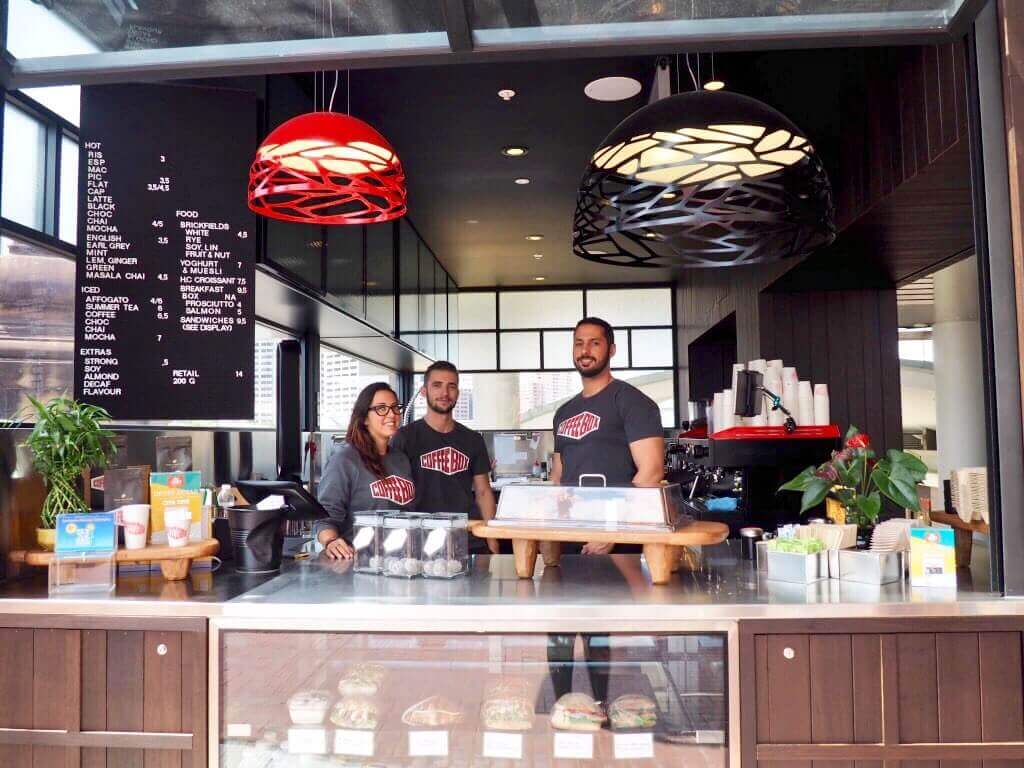 Vasili Doukakis and team at Coffee Box Darling Harbour