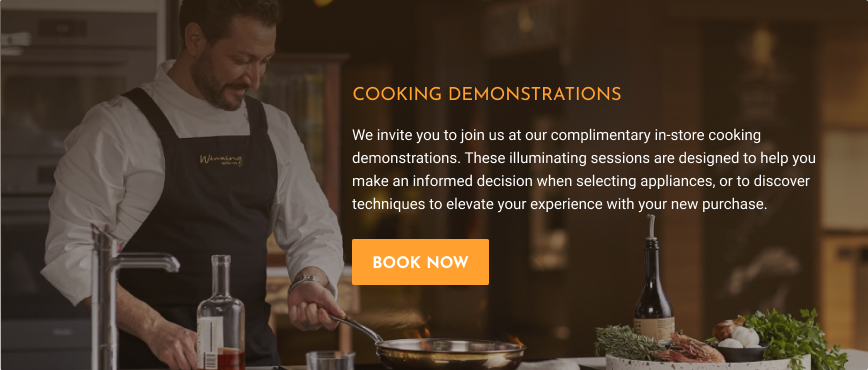 Culinary bookings banner
