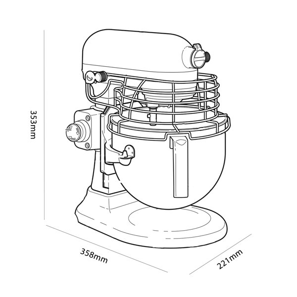 kitchen aid stand mixer dimensions