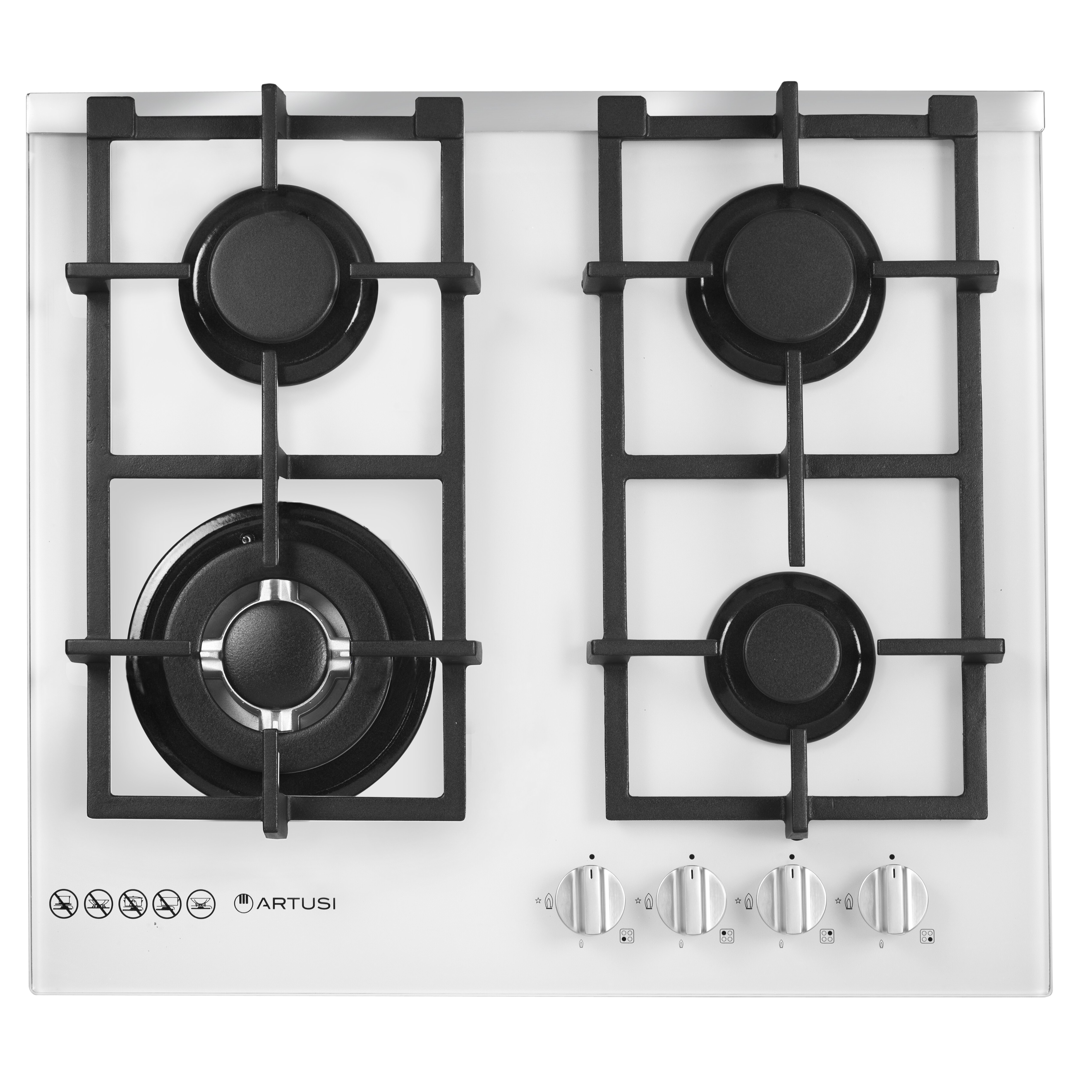white glass cooktop