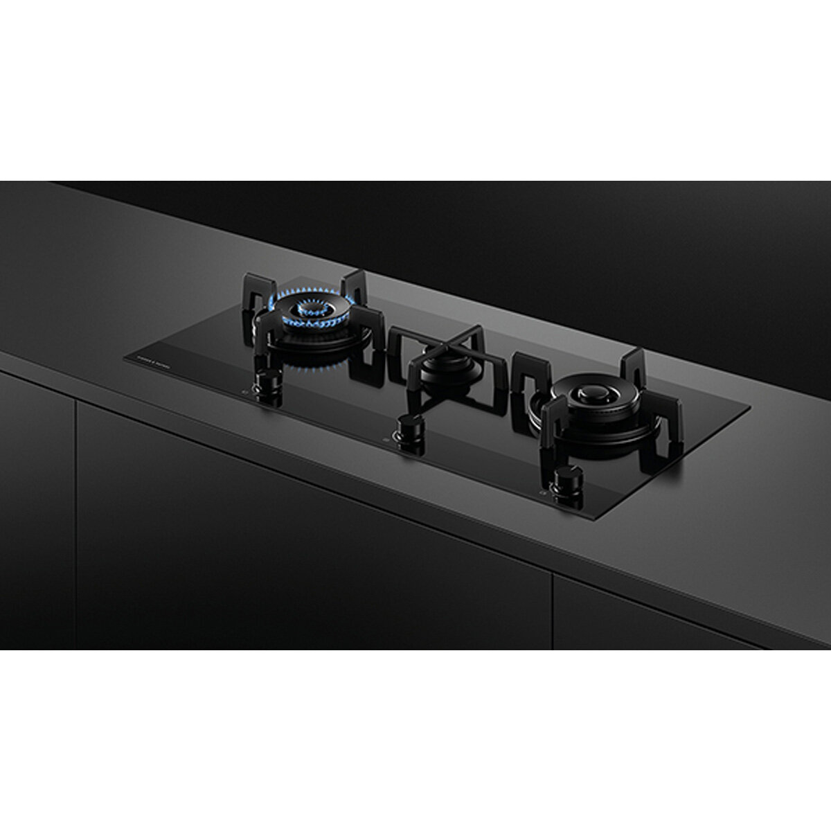 black glass ceramic hob