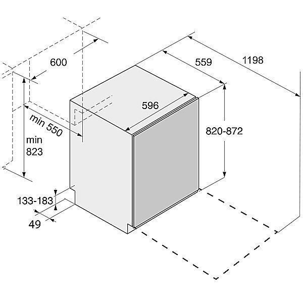 Under Bench Dishwasher Dimensions