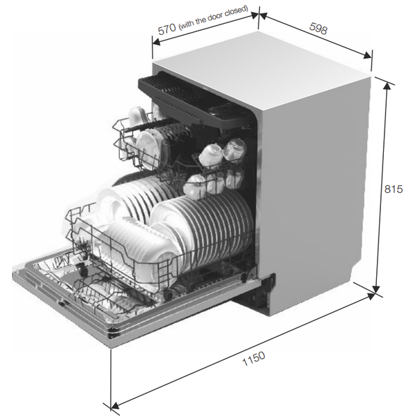 delonghi semi integrated dishwasher