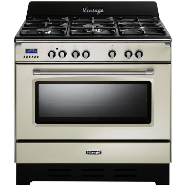 delonghi 900mm freestanding gas cooktop oven