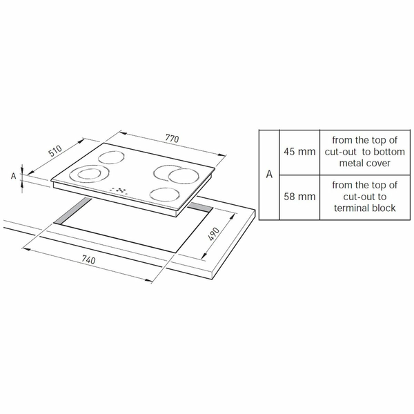 delonghi 80cm ceramic cooktop