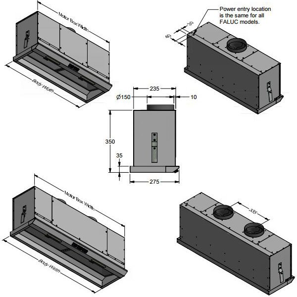 800mm undermount rangehood