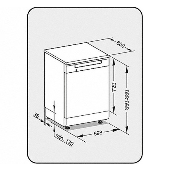 miele dishwasher depth