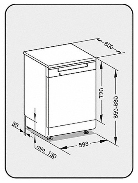 miele dishwasher depth