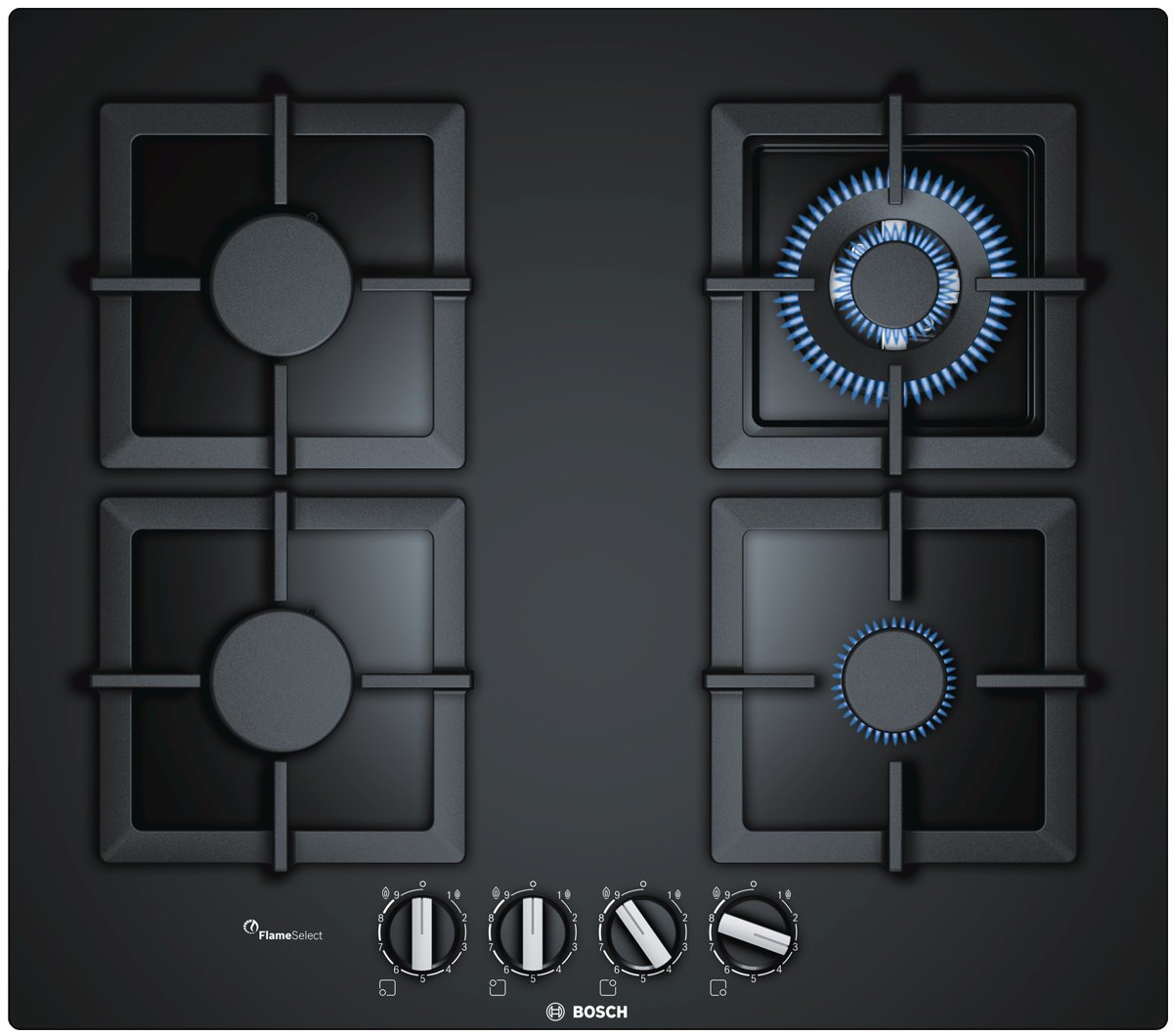bosch tempered glass gas hob 60cm black