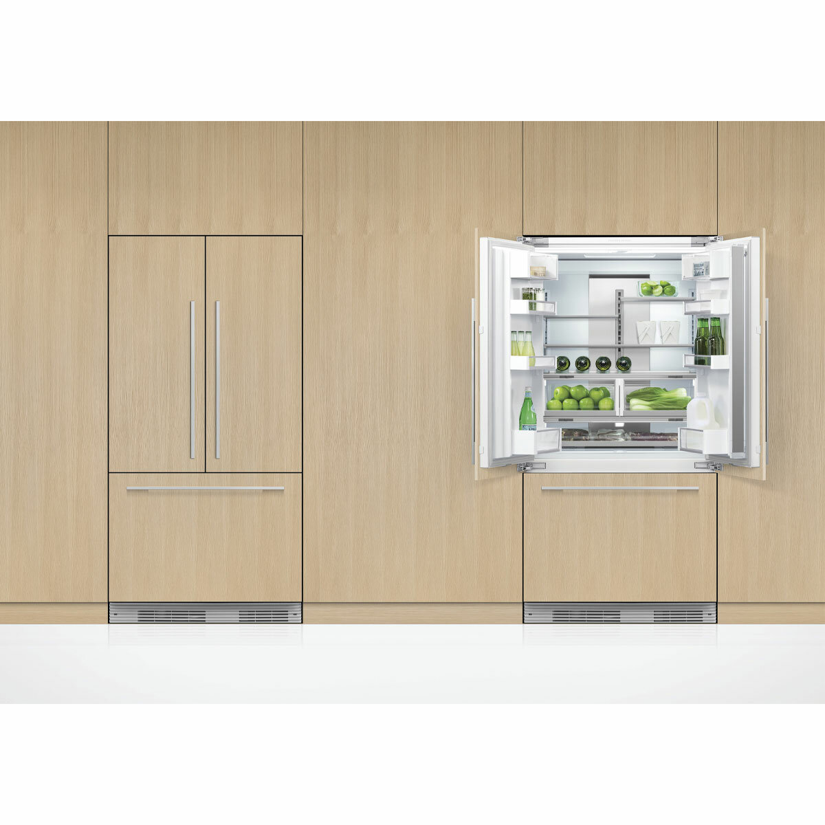 door on door integrated fridge freezer