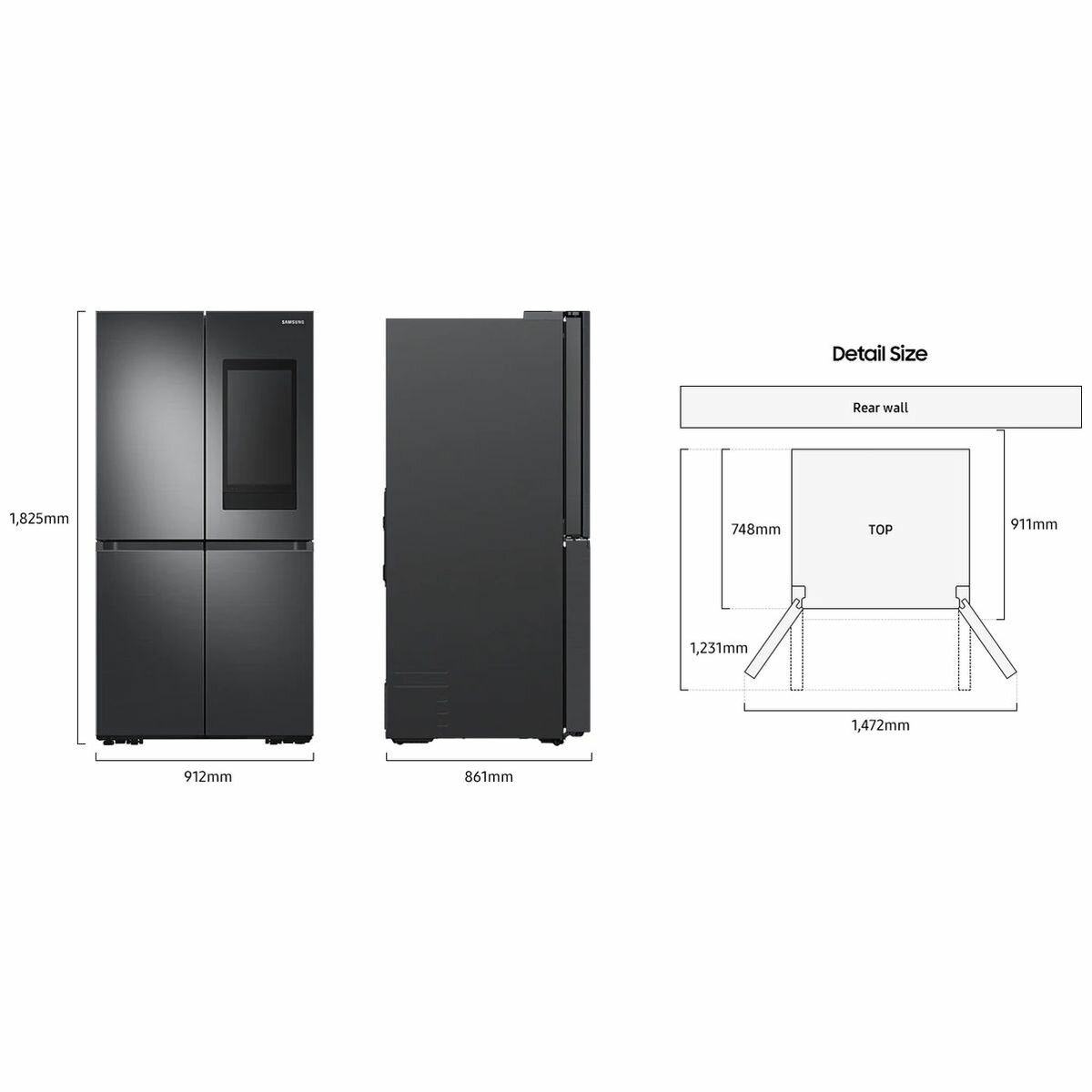 how tall is a samsung fridge